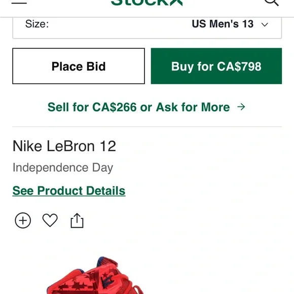 SOLD-Lebron 12 Independence Day - Picture 7 of 7